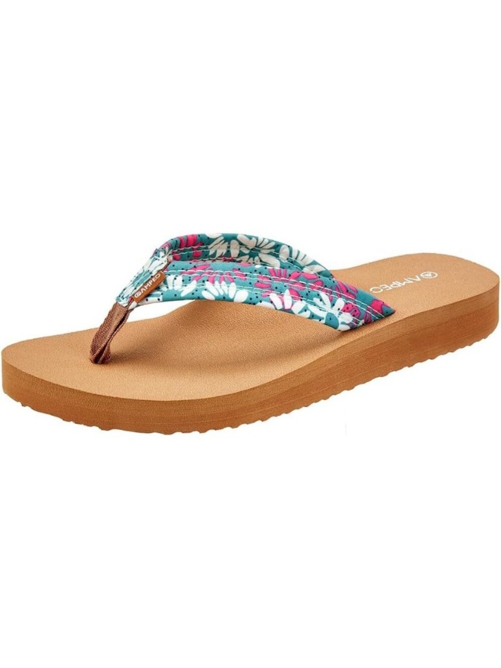 Women's Floral Green Comfortable Flip Flops Summer Casual Beach Thong Sandals